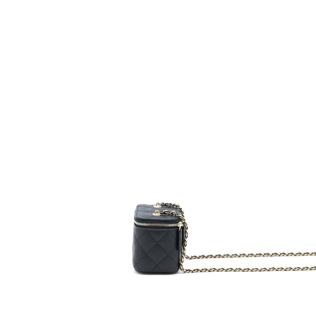 CHANEL MINI VANITY WITH CHAIN CAVIAR BLACK LGHW