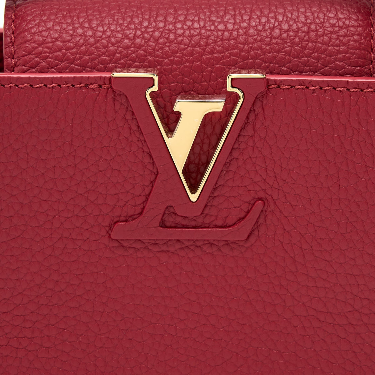 LOUIS VUITTON CAPUCINES MINI TAURILLON SCARLET GHW (NEW VERSION)