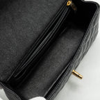 CHANEL TOP HANDLE MINI RECTANGULAR FLAP BAG CAVIAR BLACK GHW
