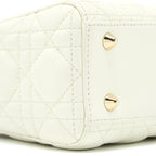 DIOR SMALL LADY DIOR LAMBSKIN WHITE LGHW