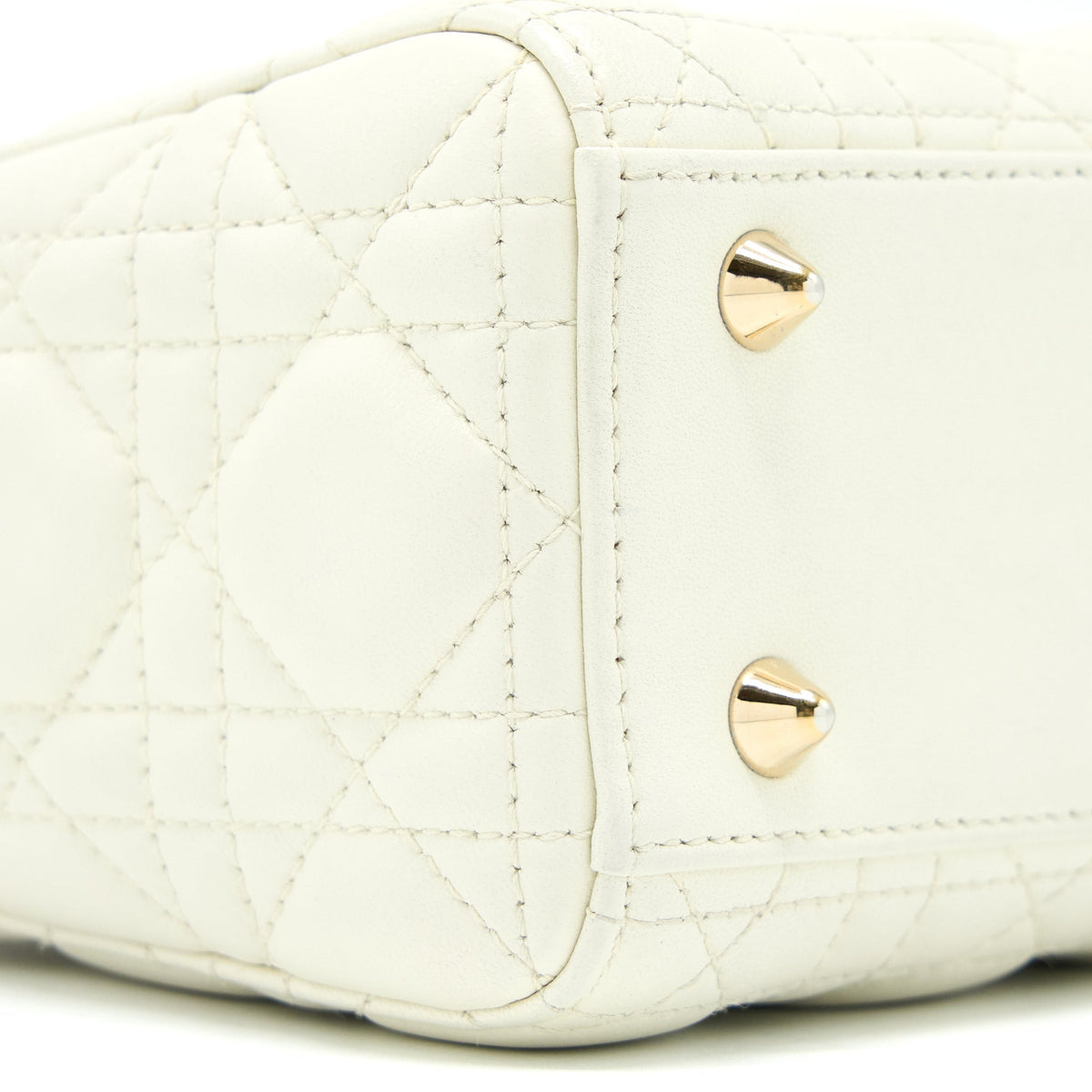 DIOR SMALL LADY DIOR LAMBSKIN WHITE LGHW