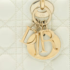 DIOR SMALL LADY DIOR LAMBSKIN WHITE LGHW