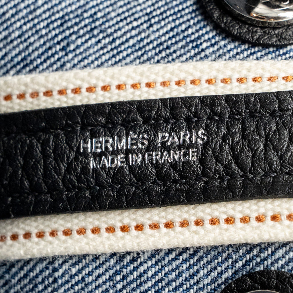 Hermes Neo Garden Party 23 Denim/Negonda Denim Moyen/Noir SHW