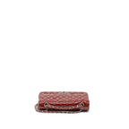 CHANEL MEDIUM CLASSIC DOUBLE FLAP BAG PATENT RED SHW