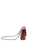 CHANEL MEDIUM CLASSIC DOUBLE FLAP BAG PATENT RED SHW