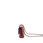 CHANEL MEDIUM CLASSIC DOUBLE FLAP BAG PATENT RED SHW