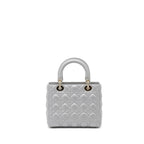 DIOR MEDIUM LADY DIOR LAMBSKIN GREY LGHW