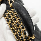 CHANEL TOP HANDLE MINI RECTANGULAR FLAP BAG CAVIAR BLACK GHW