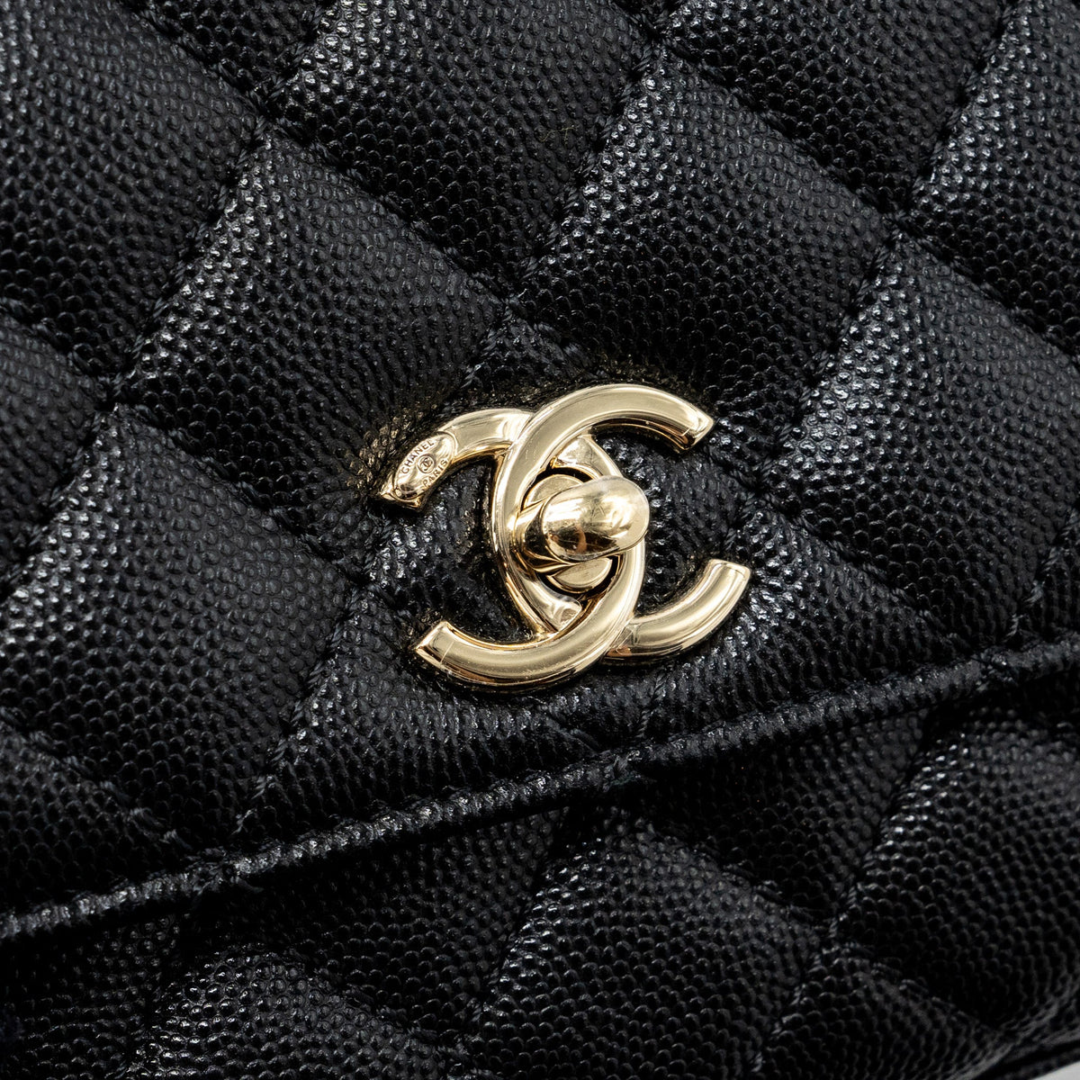 CHANEL COCO HANDLE EXTRA MINI CAVIAR BLACK LGHW(MICROCHIP)