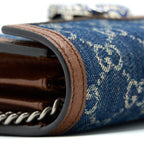 GUCCI DIONYSUS WALLET ON CHAIN GG SUPREME DENIM/LEATHER MULTICOLOURED HARDWARE