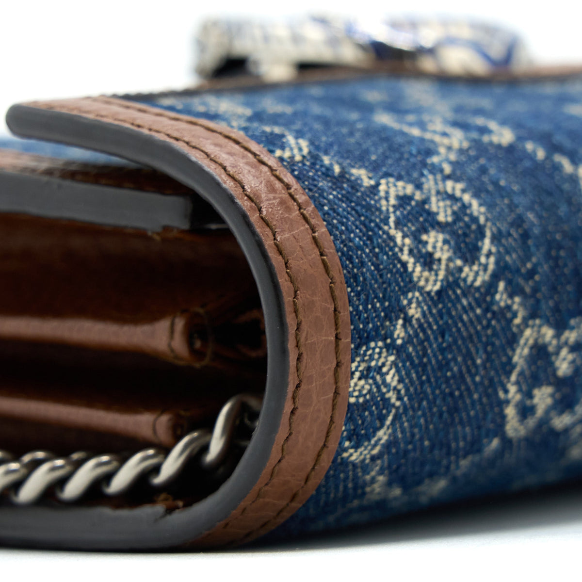 GUCCI DIONYSUS WALLET ON CHAIN GG SUPREME DENIM/LEATHER MULTICOLOURED HARDWARE