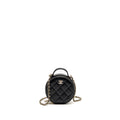 Chanel Top Handle Round Vanity Case Caviar Black LGHW