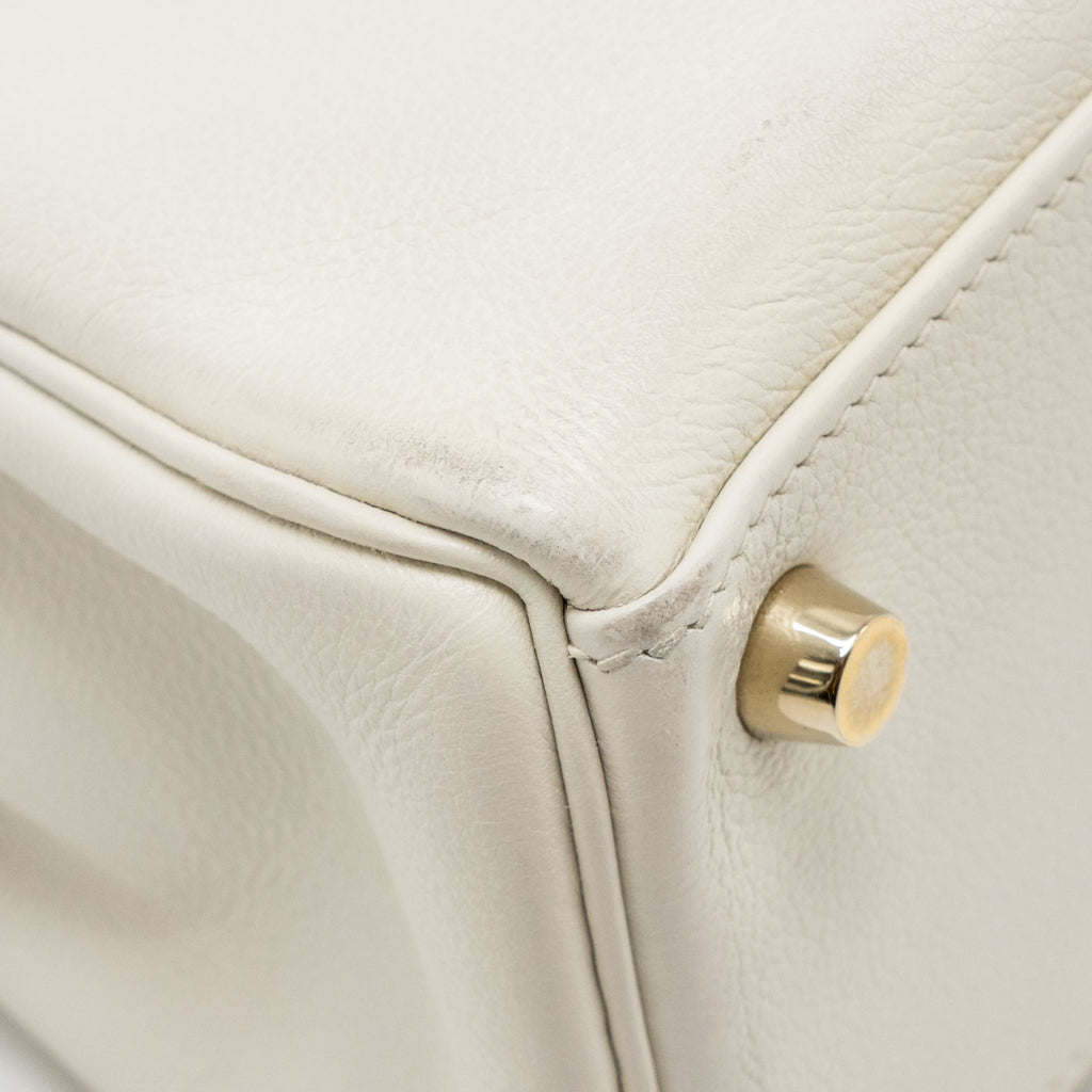 HERMES KELLY 25 EVERCOLOR BLANC GHW