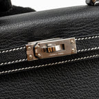 Hermes Mini Kelly II Special Order Chèvre Mysore Black/Lime SHW