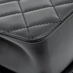 CHANEL GOLD CRUSH MINI FLAP BAG SHINY CALFSKIN BLACK GHW (MICROCHIP)