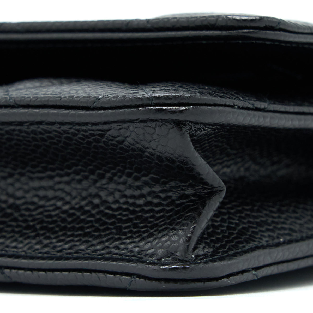CHANEL CLASSIC WALLET ON CHAIN CAVIAR BLACK GHW (MICROCHIP)