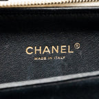 CHANEL CC FILIGREE VANITY CASE CAVIAR WHITE/BLACK GHW