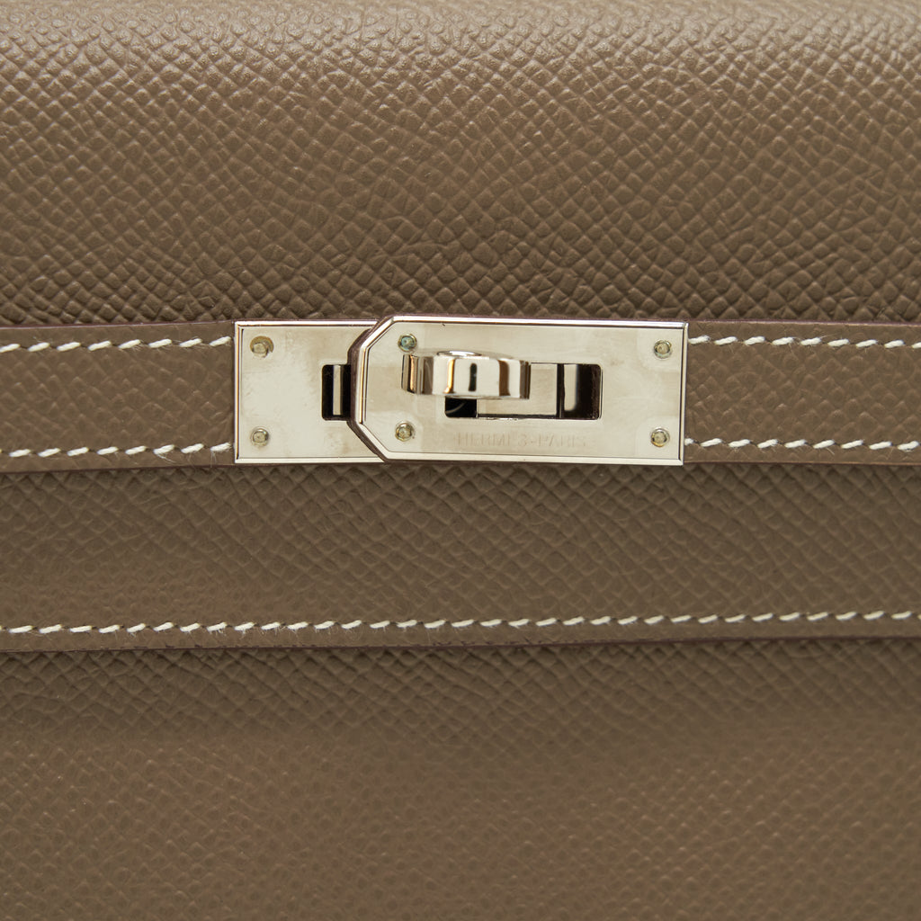 Hermes Classic Kelly Long Wallet Epsom Etoupe SHW