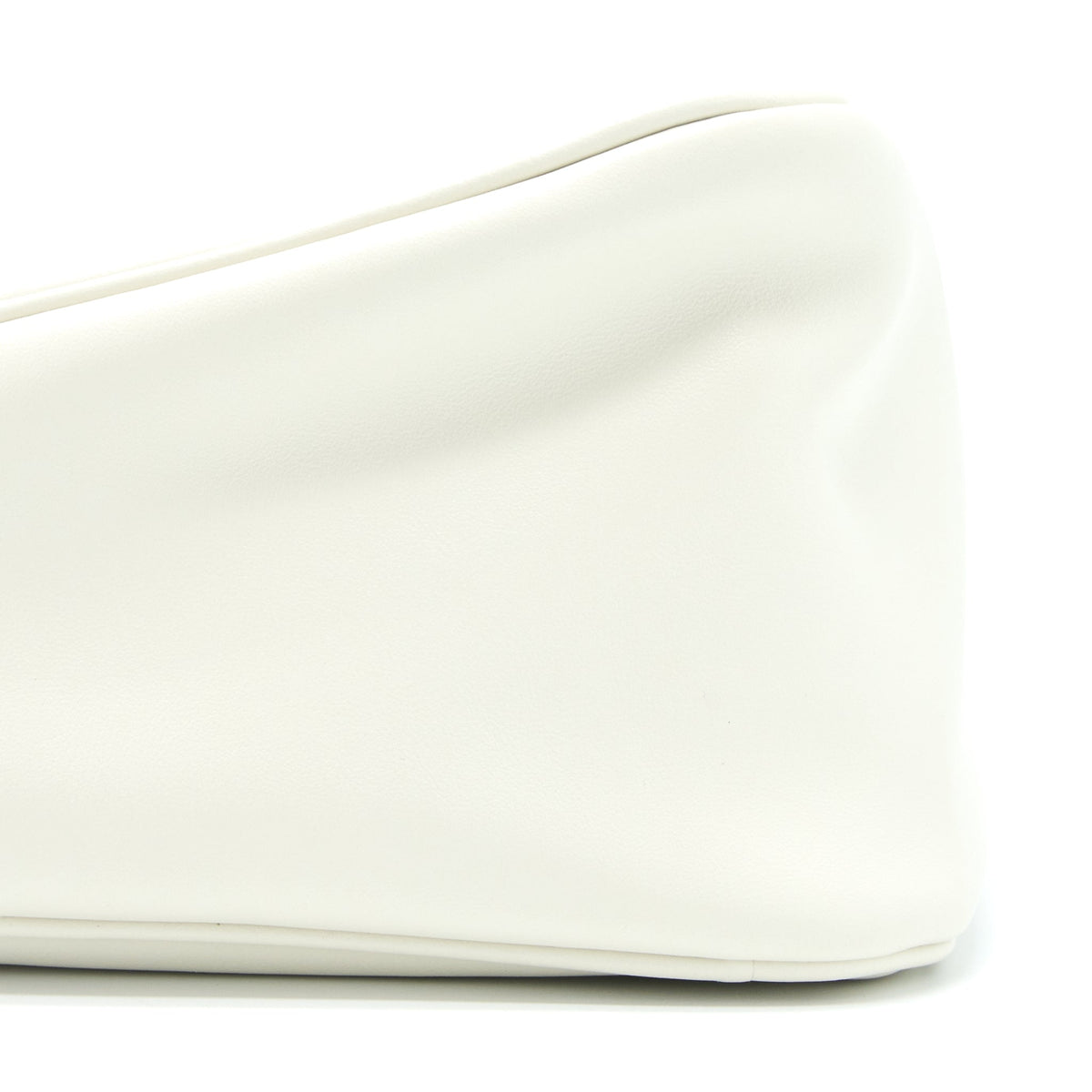 PRADA TRIANGLE LEATHER SHOULDER BAG WHITE SHW