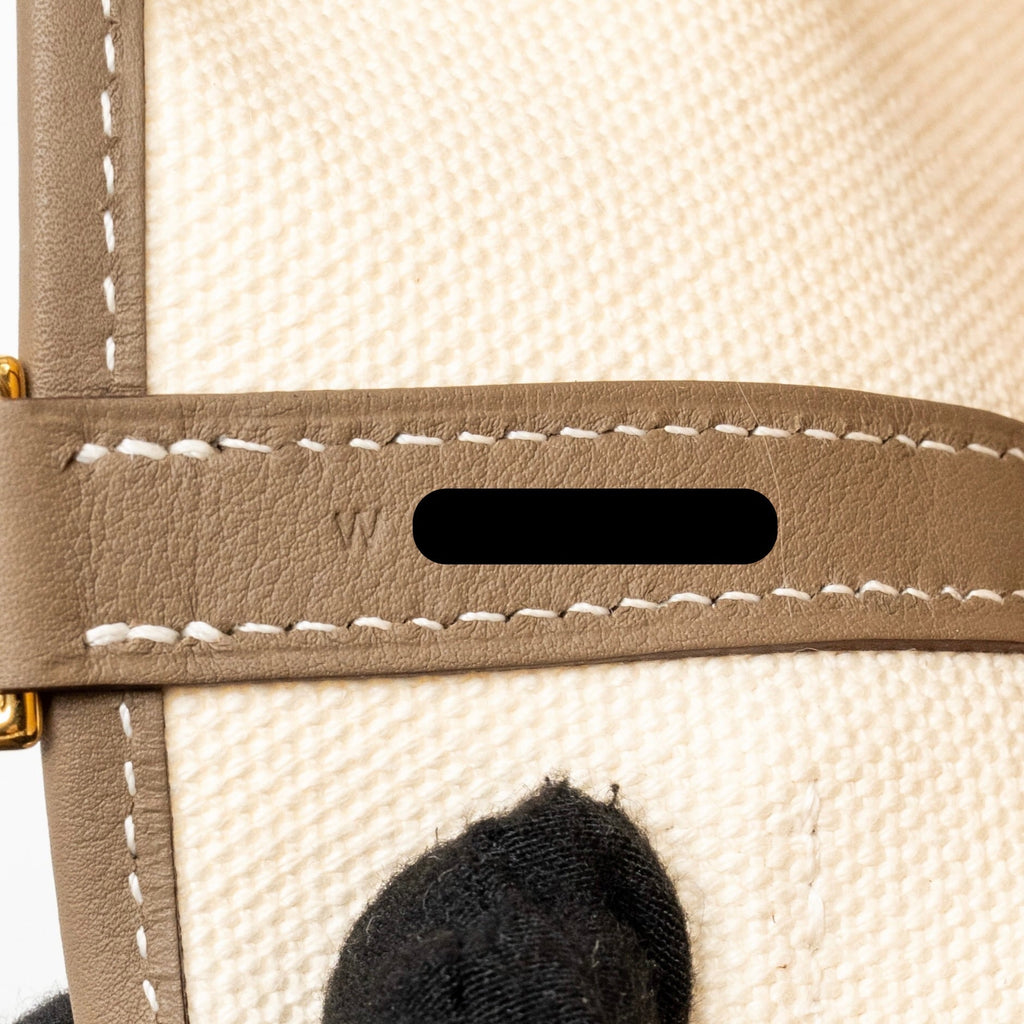HERMES CARGO PICOTIN 18 LOCK BAG CANVAS/SWIFT ECRU/ETOUPE GHW