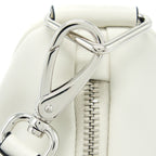 PRADA TRIANGLE LEATHER SHOULDER BAG WHITE SHW