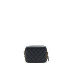 CHANEL PEARL CRUSH MINI CAMERA CASE WITH CHAIN LAMBSKIN BLACK GHW