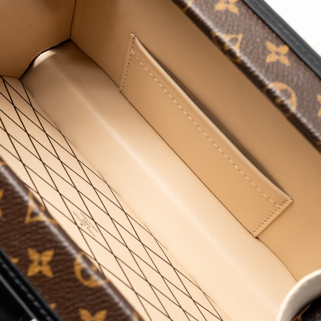 LOUIS VUITTON PETIT MALLE LEATHER/MONOGRAM CANVAS Black/Brown GHW