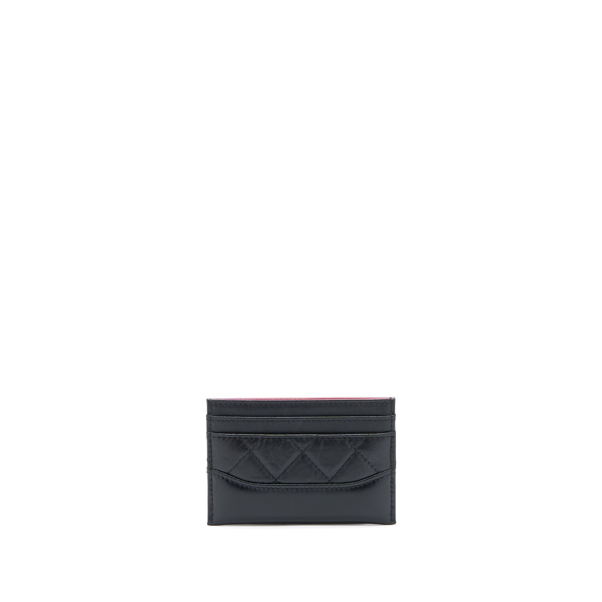 CHANEL GABRIELLE CARD HOLDER AGED CALFSKIN BLACK GHW