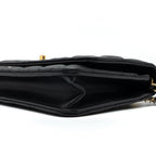 CHANEL PEARL CRUSH WALLET ON CHAIN LAMBSKIN BLACK GHW (MICROCHIP)