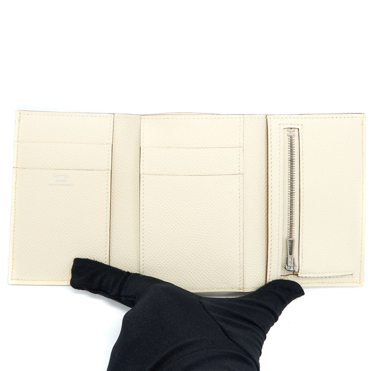 Hermes Bearn Compact Wallet Epsom 1Z Jaune Poussin SHW