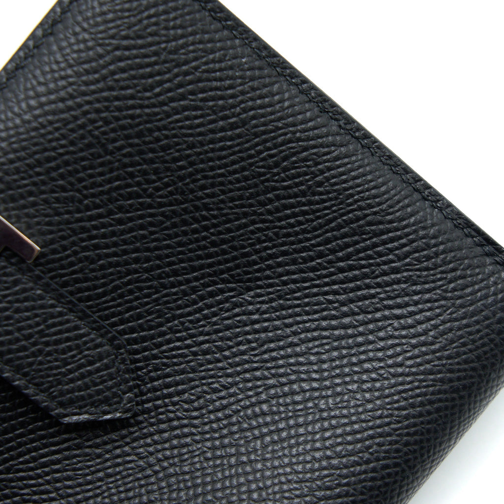 Hermes Bearn Compact Wallet Epsom Black SHW