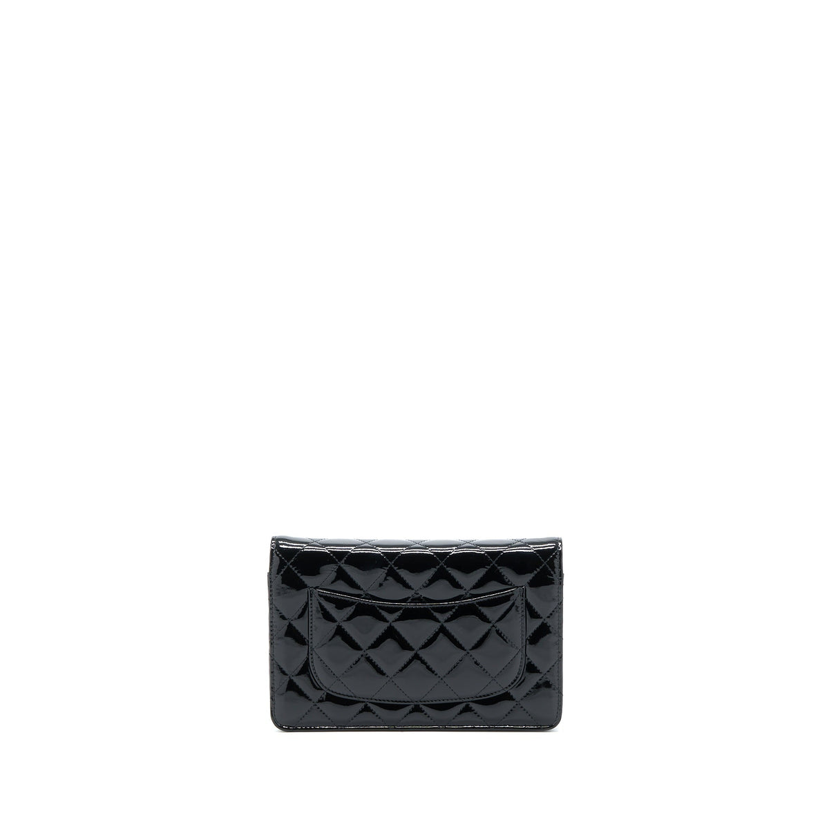 CHANEL CLASSIC WALLET ON CHAIN PATENT BLACK SHW