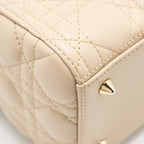 DIOR MEDIUM LADY DIOR LAMBSKIN BEIGE/BLUE LGHW