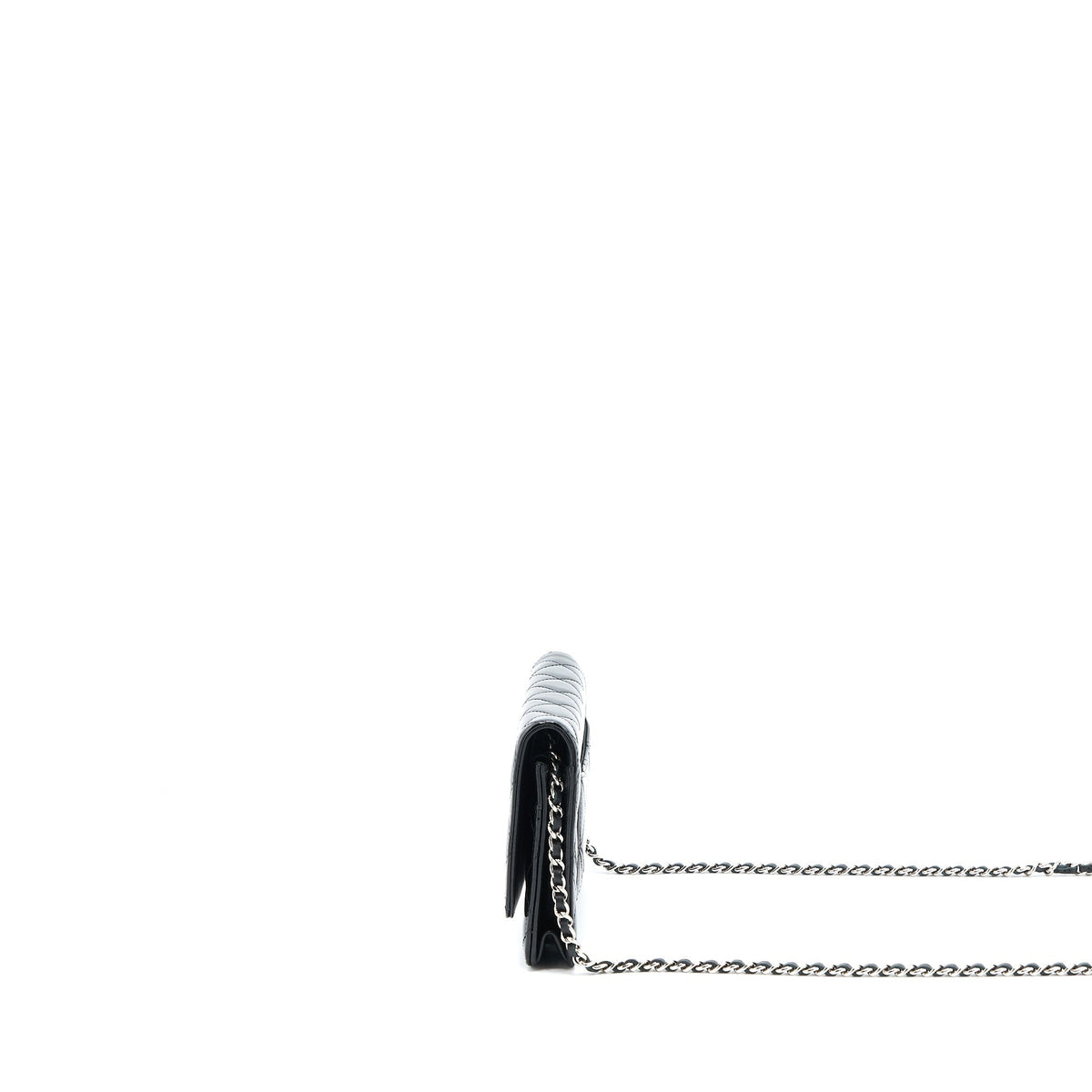 CHANEL CLASSIC WALLET ON CHAIN PATENT BLACK SHW