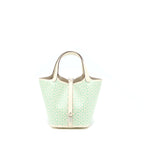 HERMES PICOTIN 18 LUCKY DAISY LOCK BAG SWIFT NATA/VERT/BLANC SHW