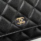 CHANEL CLASSIC WALLET ON CHAIN CAVIAR BLACK GHW(MICROCHIP)