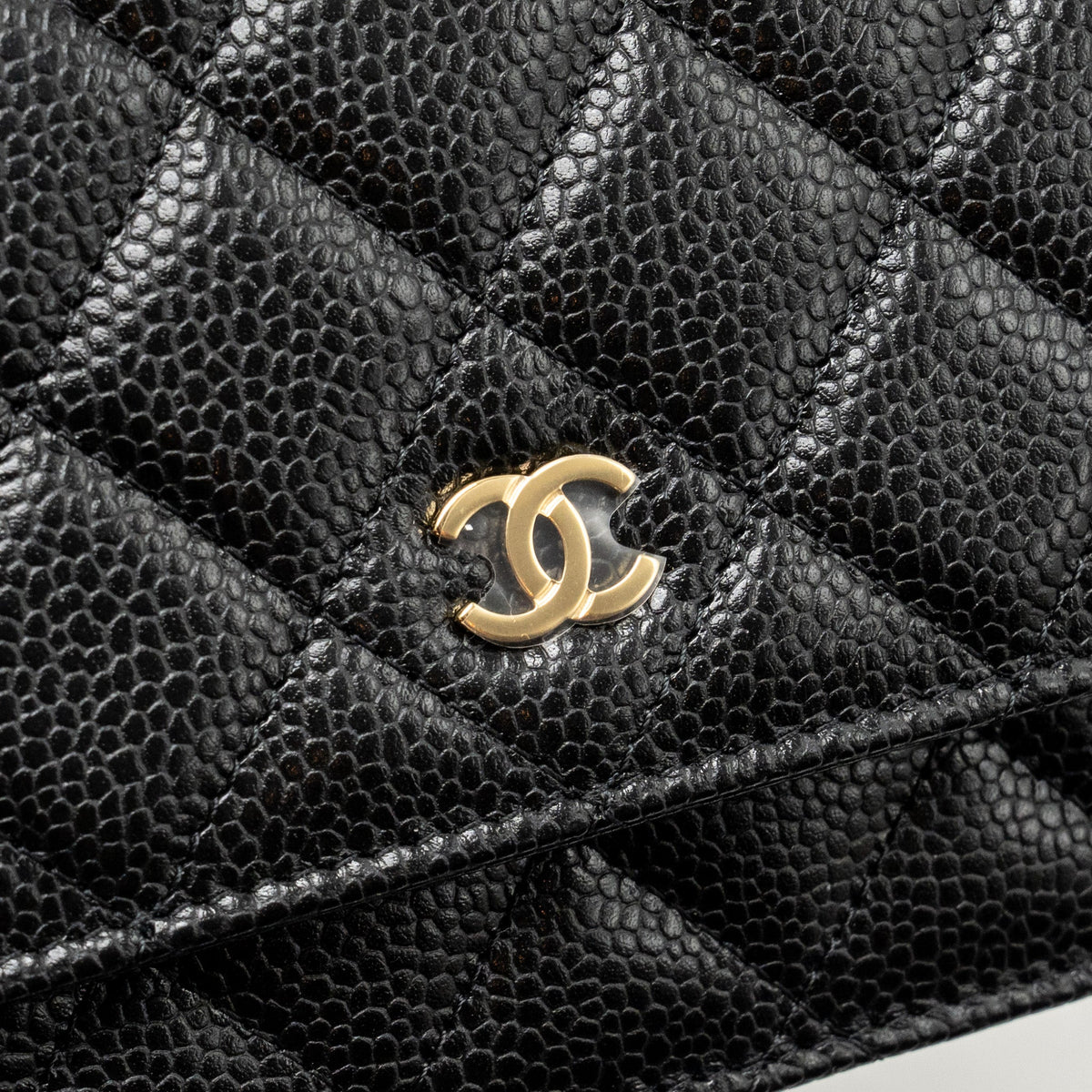CHANEL CLASSIC WALLET ON CHAIN CAVIAR BLACK GHW(MICROCHIP)
