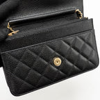 CHANEL CLASSIC WALLET ON CHAIN CAVIAR BLACK GHW(MICROCHIP)
