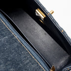 CHANEL MINI RECTANGULAR FLAP BAG DENIM DARK BLUE GHW (MICROCHIP)