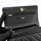 CHANEL CLASSIC WALLET ON CHAIN CAVIAR BLACK GHW(MICROCHIP)