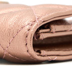 CHANEL 2.55 REISSUE FLAP CARD HOLDER METALLIC GRAINED CALFSKIN ROSE GOLD RGHW