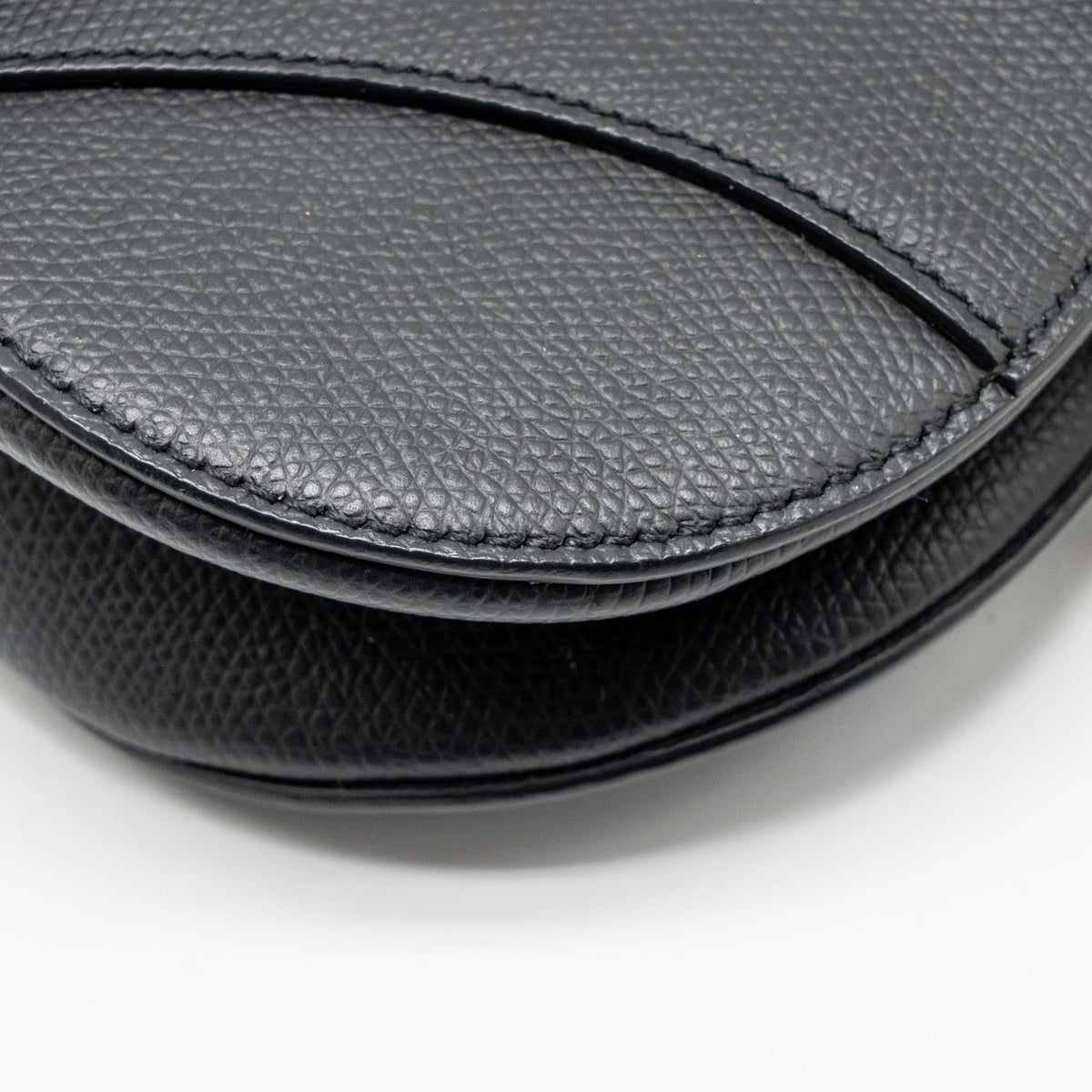 DIOR MINI SADDLE GRAINED CALFSKIN BLACK GHW
