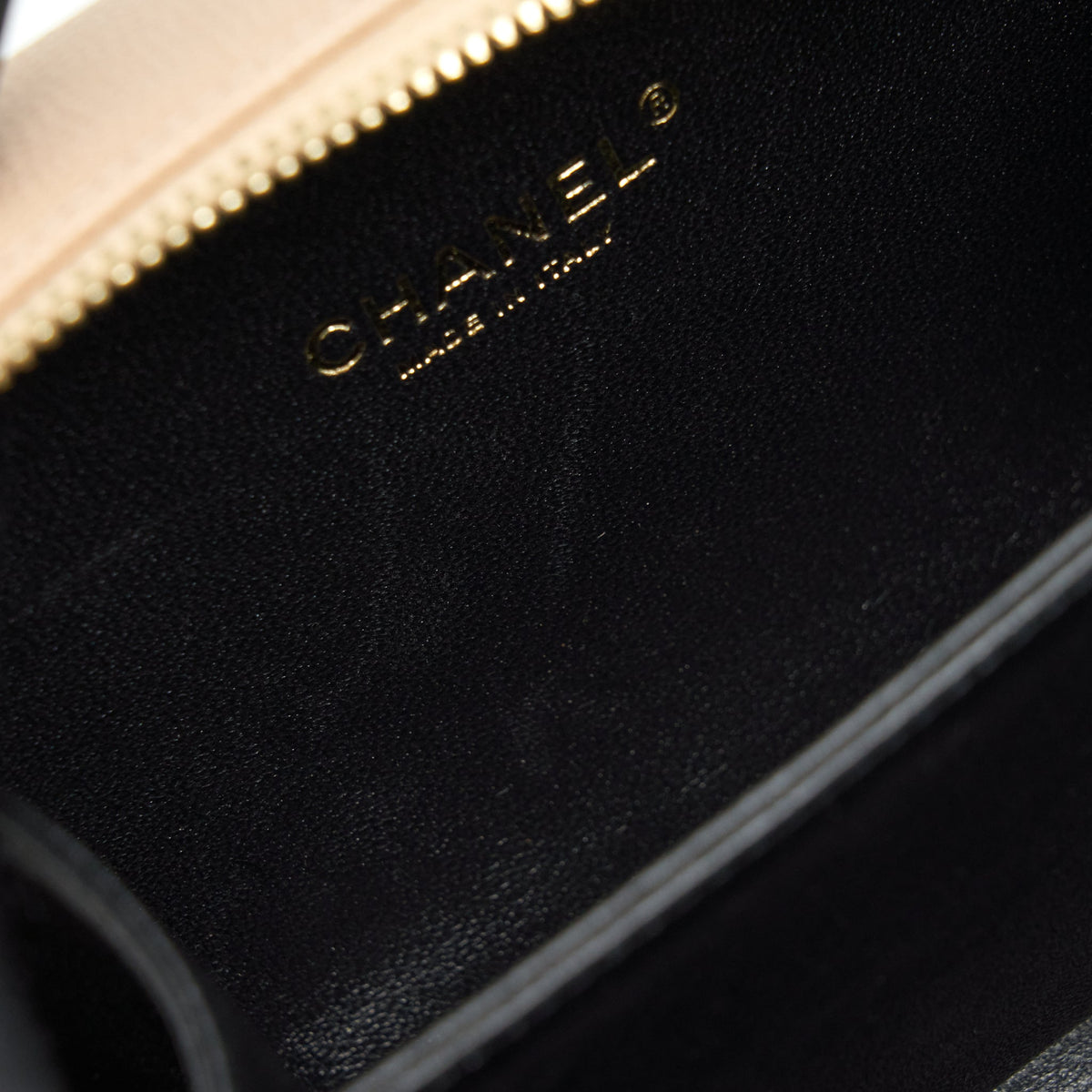 CHANEL MINI VANITY FILIGREE CAVIAR BEIGE / BLACK LGHW