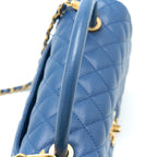 CHANEL MEDIUM COCO HANDLE FLAP BAG CAVIAR BLUE GHW