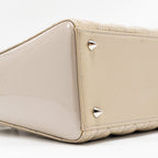 DIOR MEDIUM LADY DIOR PATENT BEIGE SHW