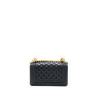 CHANEL SMALL BOY BAG CAVIAR BLACK GHW (MICROCHIP)