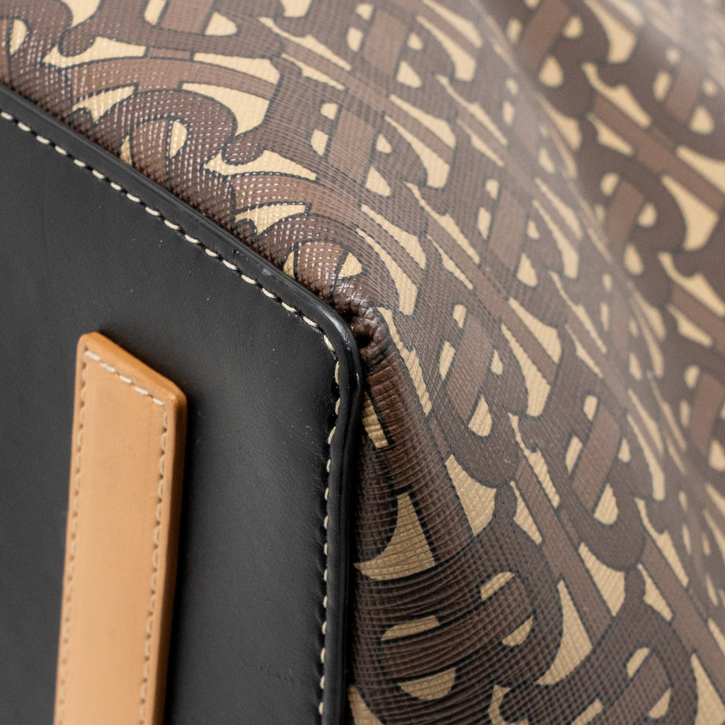 Burberry Large Society Tote Bag Monogram E-canvas Bridle Brown GHW