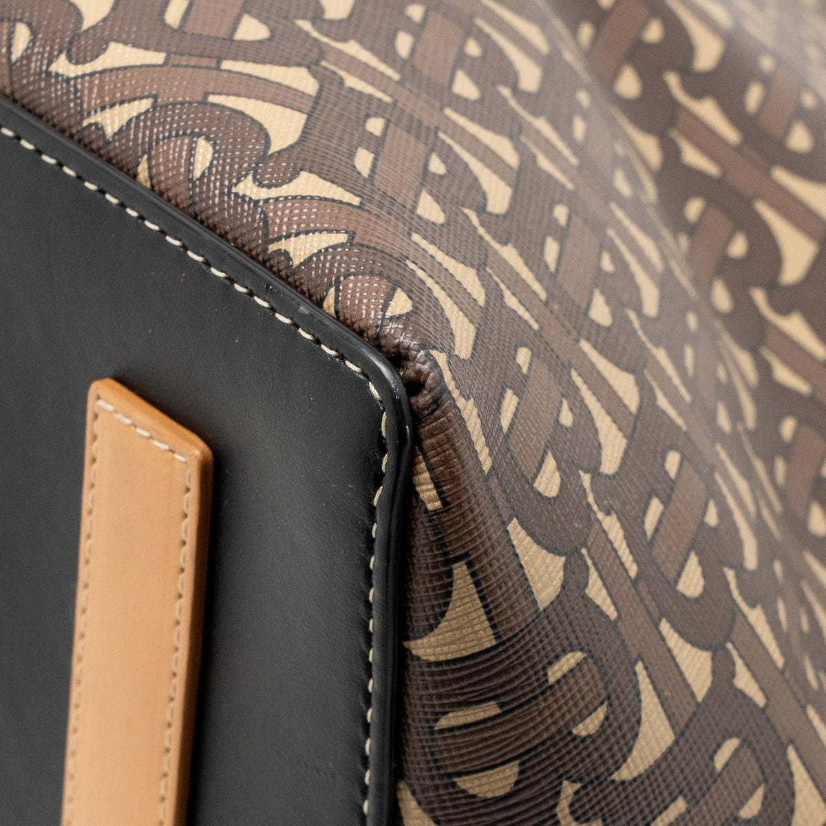 Burberry Large Society Tote Bag Monogram E-canvas Bridle Brown GHW