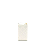 CHANEL 19 PHONE POUCH WITH CHAIN IRIDESCENT WHITE GHW