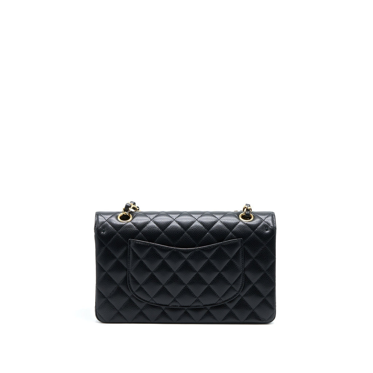 CHANEL MEDIUM CLASSIC DOUBLE FLAP BAG CAVIAR BLACK GHW (MICROCHIP)